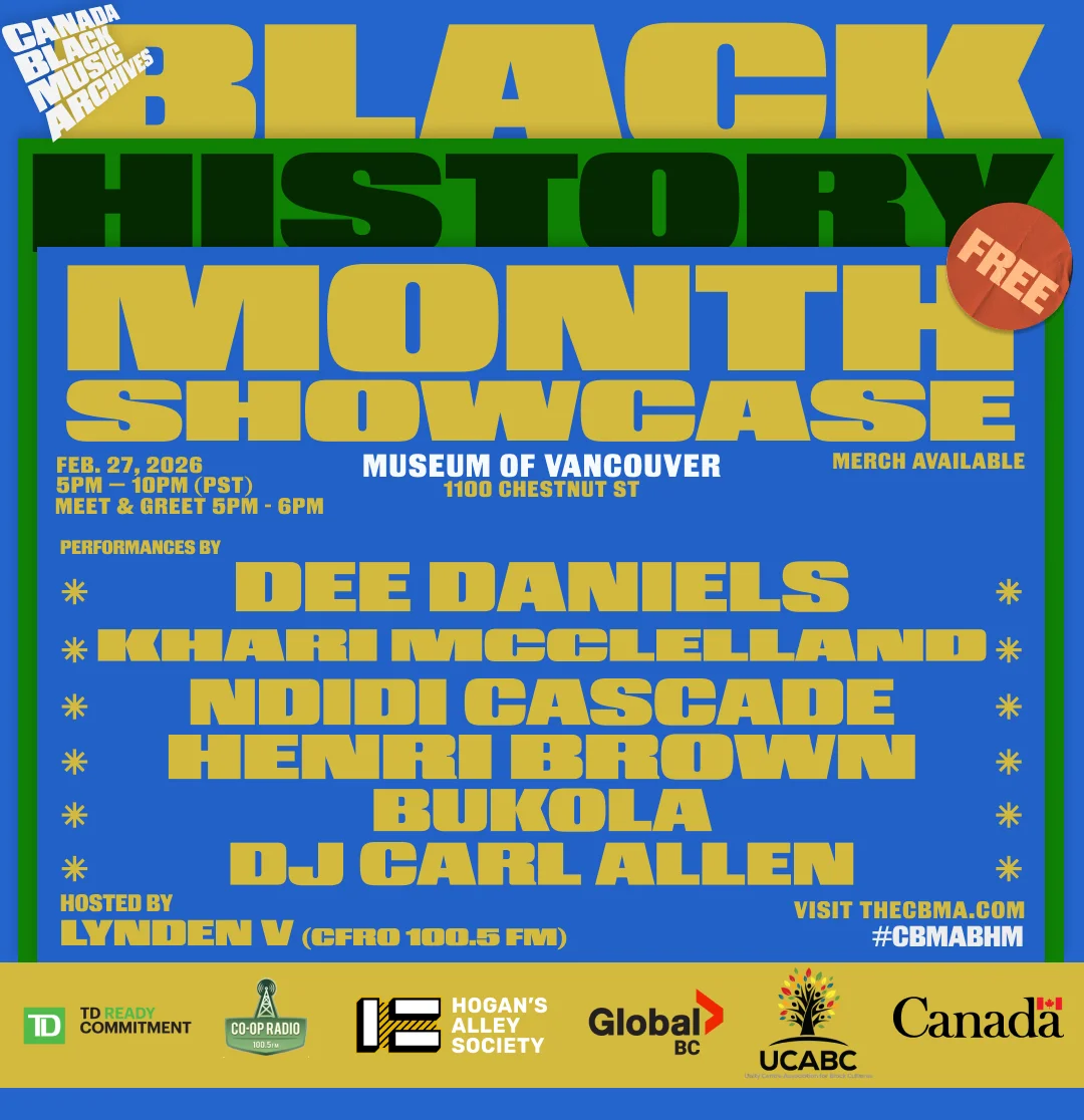 Canada Black Music Archives Black History Month Showcase Vancouver 2026 Flyer