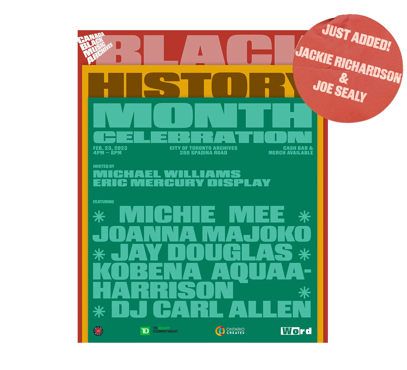 Canada Black Music Archive event flyer for Black History month.